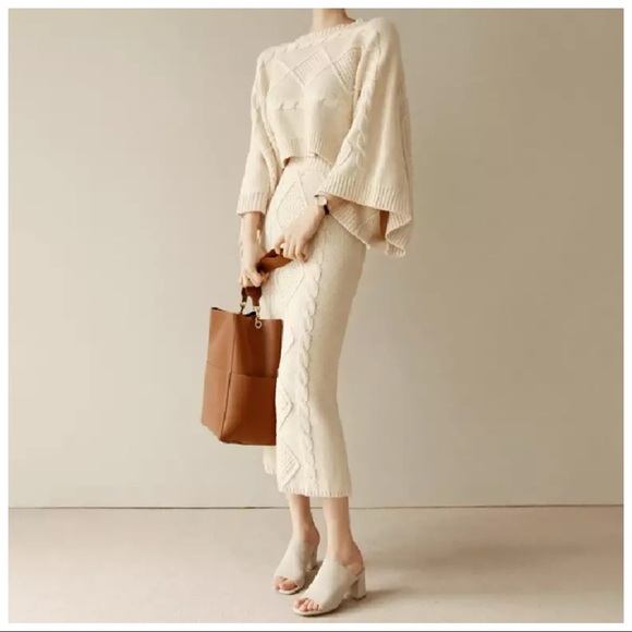 💜 The Cidney Knit Bat Wing 2 Piece Sweater Set - Picture 4 of 12